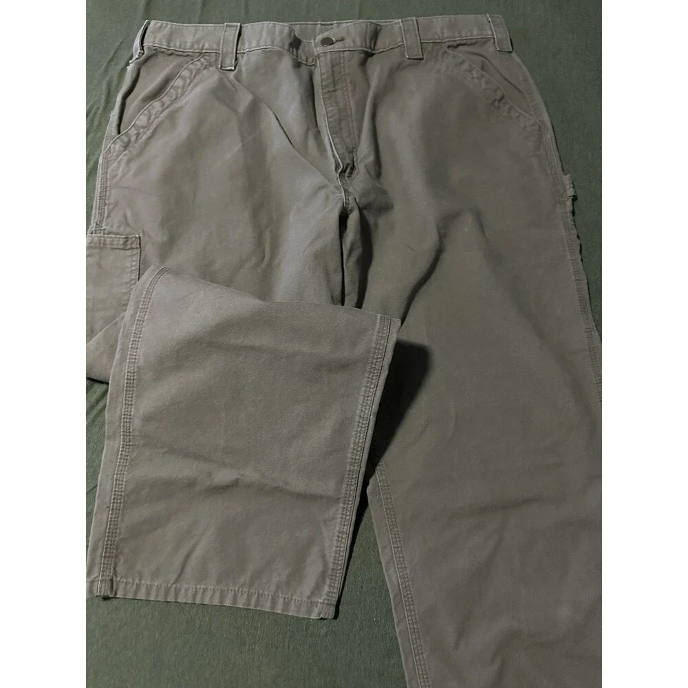 Carhartt Mens Carpenter Pants Original Dungaree Fit B151 LBR 40x30 Work Dark Grn